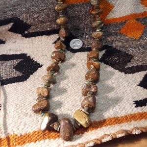 35 &quot; Chunky Brown Natural Turquoise necklace