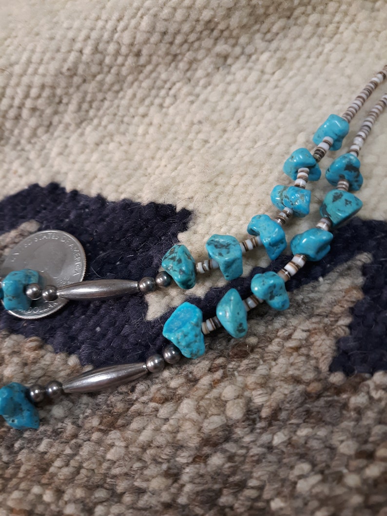 18 Vintage Natural Blue Turquoise Heishe choker