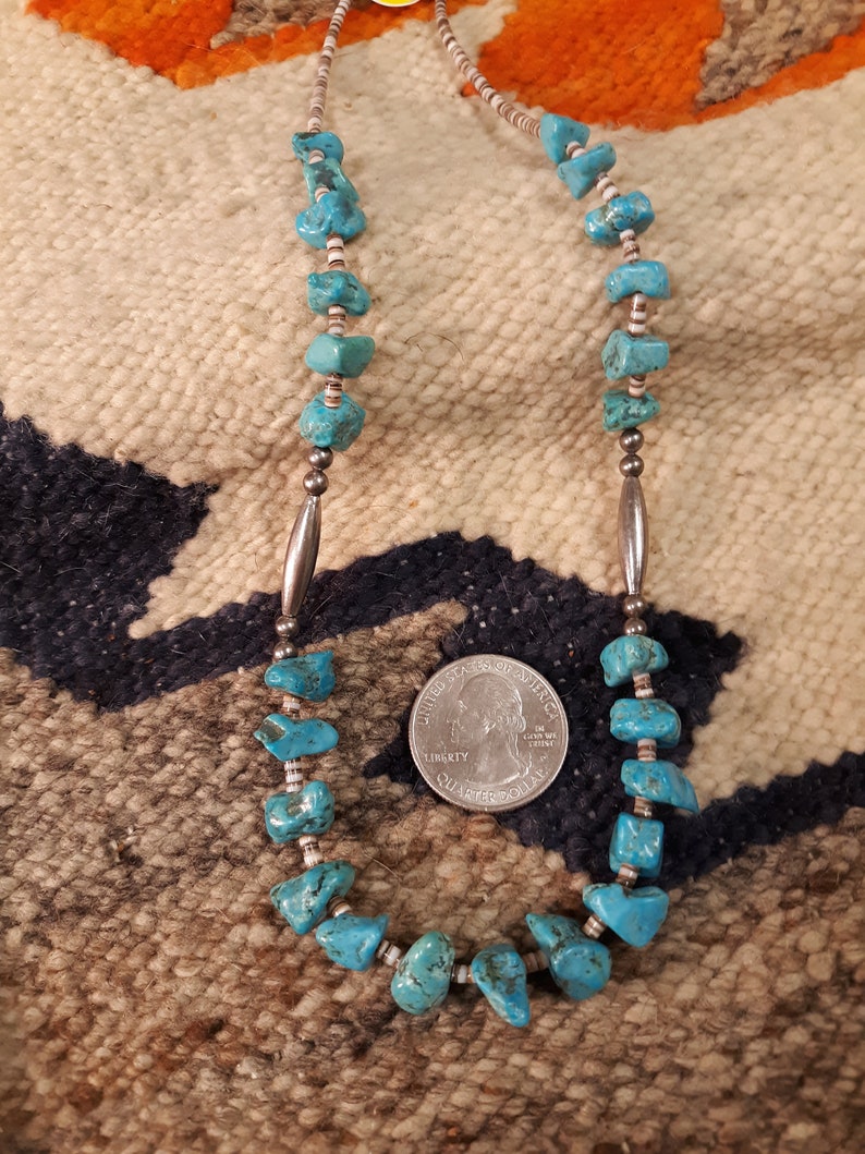 18 Vintage Natural Blue Turquoise Heishe choker