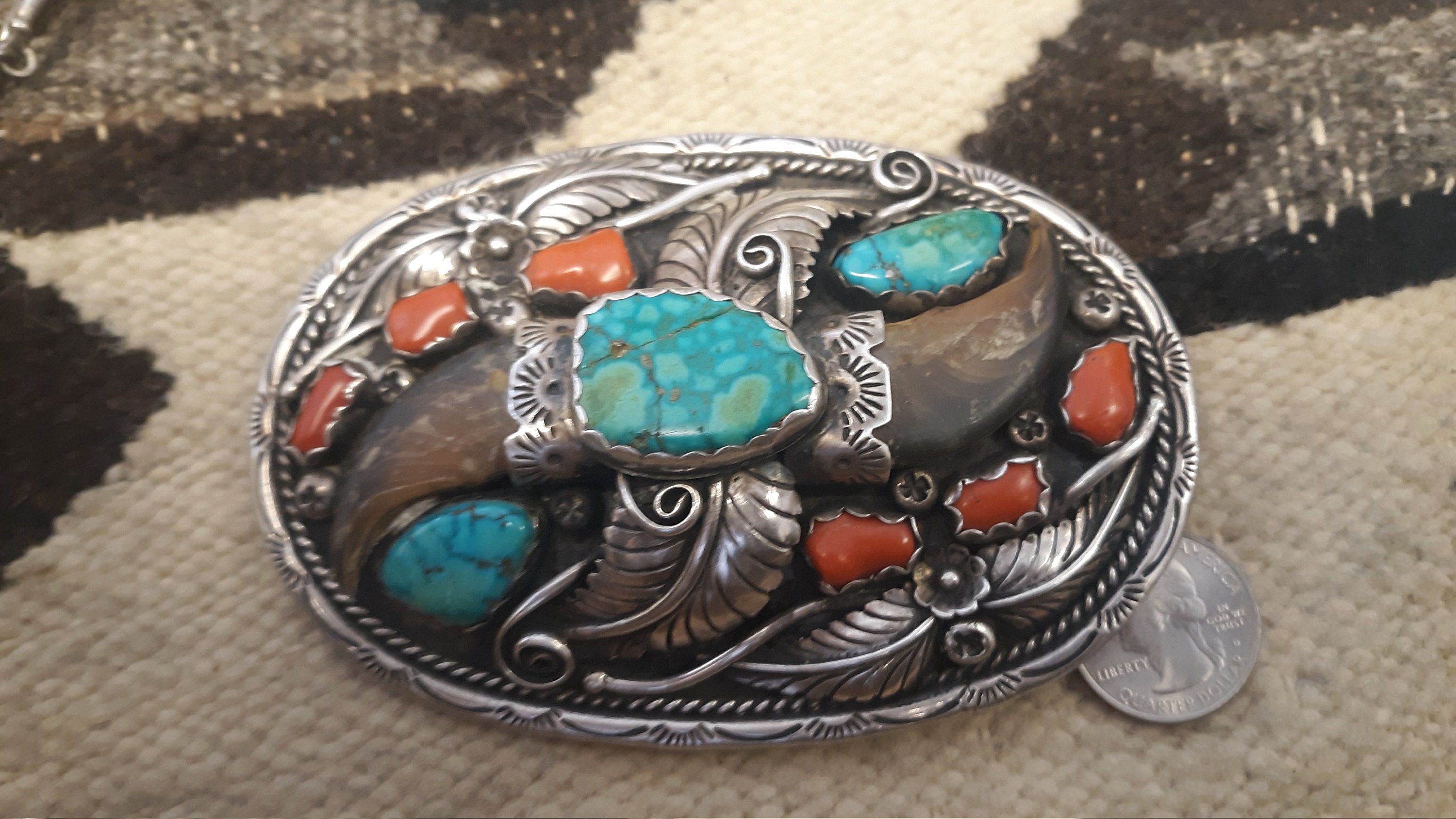 101 Grams Rare Vintage Native American Navajo 3 Kingman Turquoise Sterling Silver Huge Buckle 101 Grams Rare Vintage Native American Navajo 3 Kingman Turquoise Sterling Silver Huge Buckle