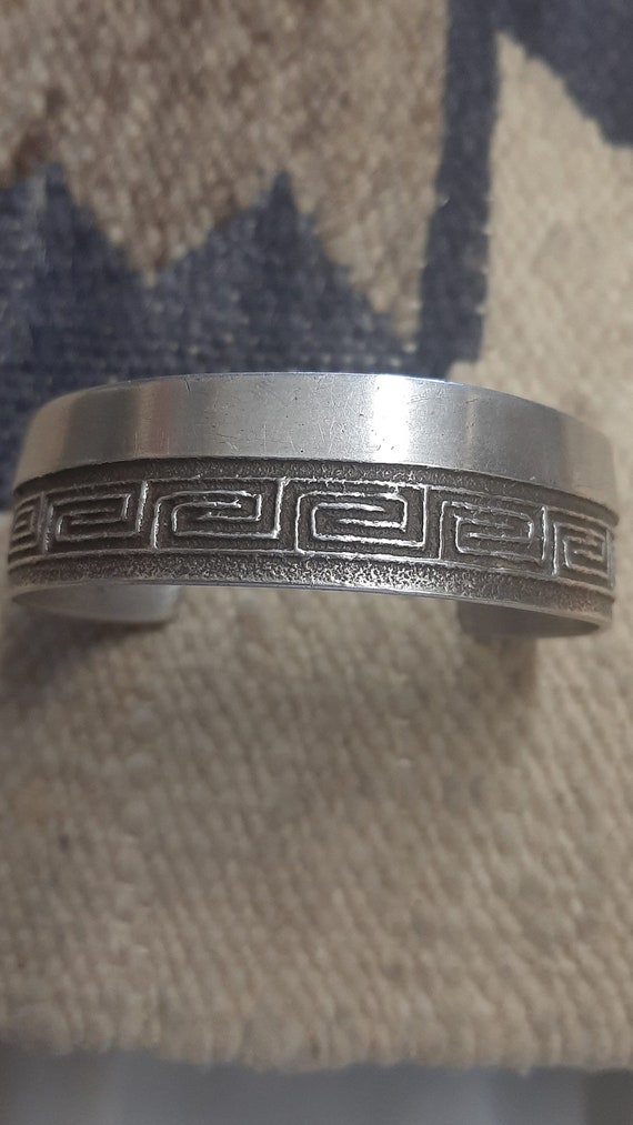 Vintage Sterling silver Tufu cast bracelet cuff by