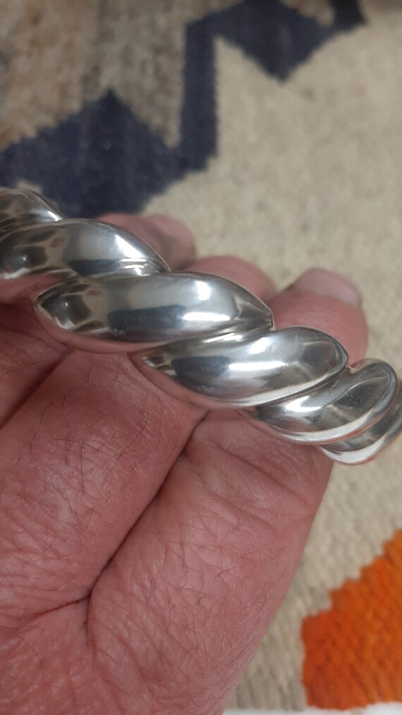 1980s Sterling silver Bangle size 6 1/2"  5 /8" wi