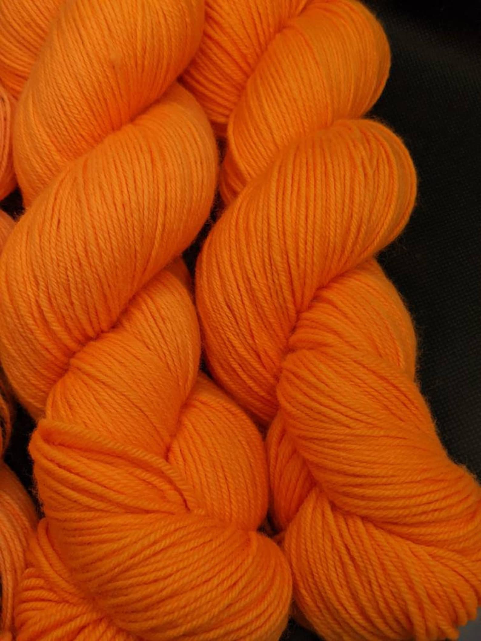 Hand Dyed Yarn Blaze Orange Superwash 75/25 Merino/nylon Etsy