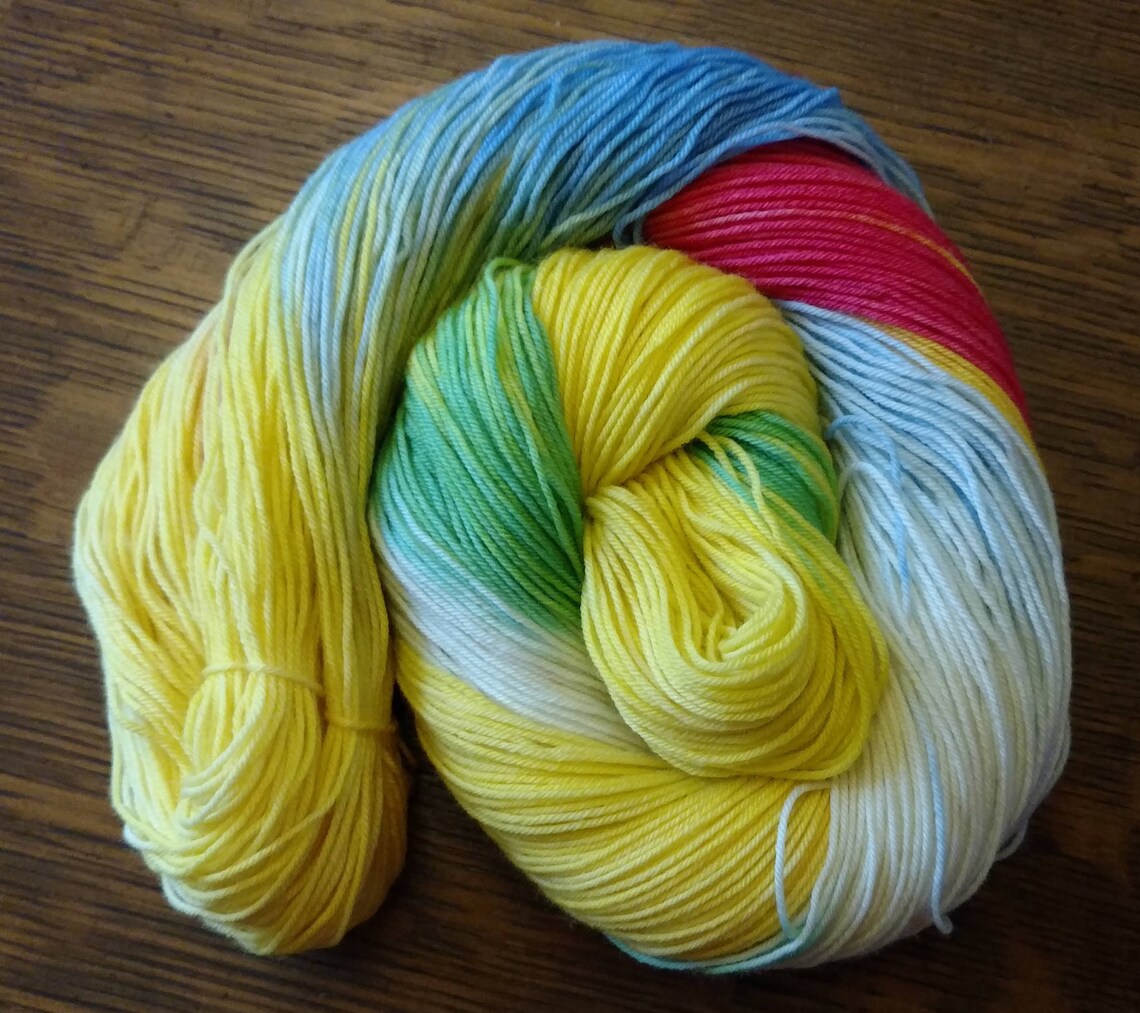 Hand Dyed Yarn One Fish Two Fish Dr. Seuss 100g 438 yd | Etsy