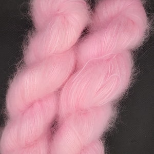 Hand Dyed Yarn Lace Weight Ultrafine 72/28 SuperKid Mohair/Mulberry Silk - Ballerina Pink - 50g 459 yd Soft pink