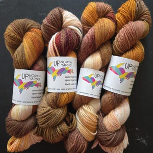 Hand Dyed Non-Superwash Merino Yarn: Rustic - Browns, Rusts, Orange image 2