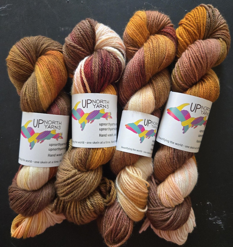 Hand Dyed Non-Superwash Merino Yarn: Rustic - Browns, Rusts, Orange image 2