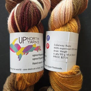 Hand Dyed Non-Superwash Merino Yarn: Rustic - Browns, Rusts, Orange image 6