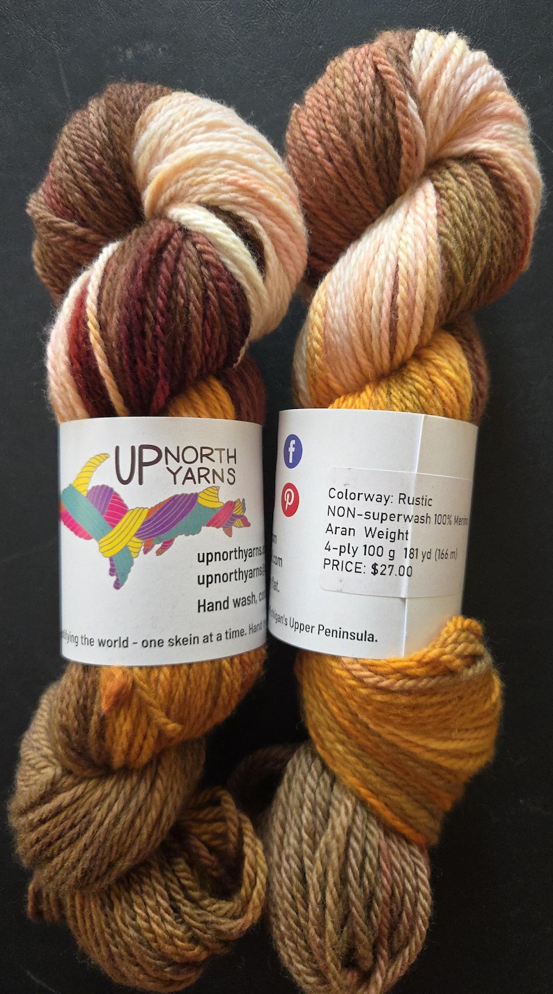 Hand Dyed Non-Superwash Merino Yarn: Rustic - Browns, Rusts, Orange image 6