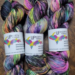 Hand Dyed Fluorescent Sock Yarn: - Flashlight - SW Merino Nylon Blend