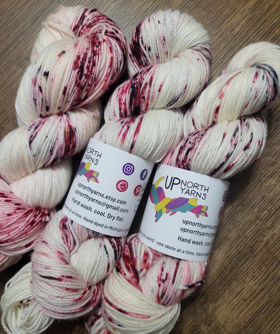 Winged Things Series - Cardinals in Winter, Hand Dyed Speckled Yarn