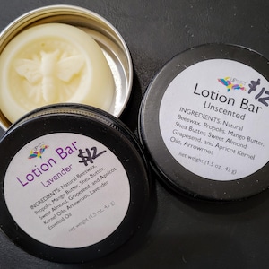 Natural Beeswax Lotion Bar: Assorted Scents, 1.5 oz