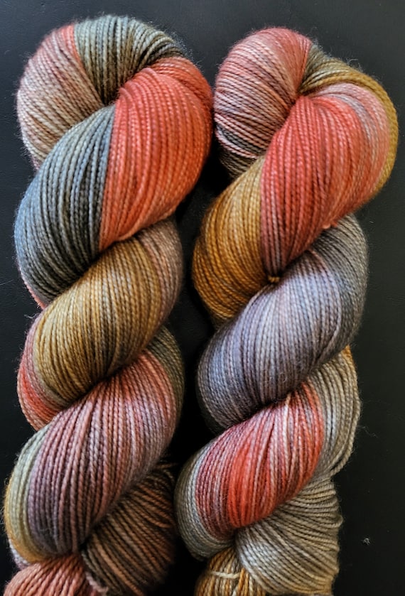 Hand Dyed Yarn: Fayette Charcoal Kiln - Superwash Merino Nylon Sock