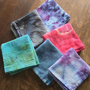 Snow-Dyed Organic Cotton Flour Sack Towel: Hand-Dyed Kitchen Decor
