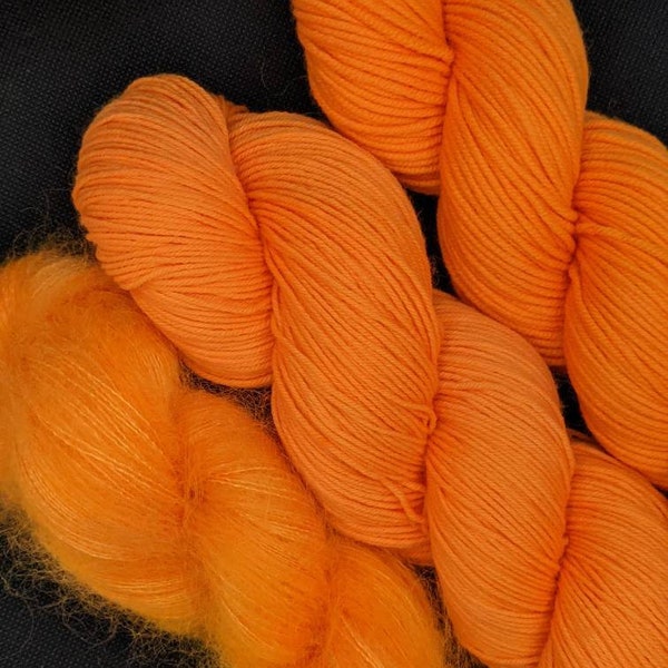 Hand Dyed Yarn - Blaze Orange - Superwash 75/25 Merino/Nylon, DK, Aran, or Bulky 100% Merino - Hunter's Neon Orange
