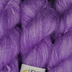 Hand Dyed Yarn Lace Weight Ultrafine 72/28 SuperKid Mohair/Mulberry Silk - Electric Violet - 50g 459 yd Purple