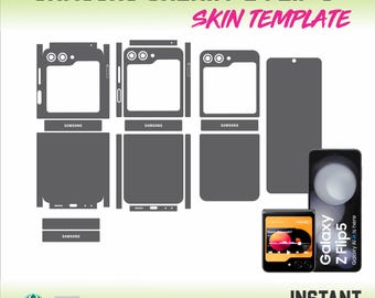 Samsung Galaxy Z Flip 5G Skin Cutting Template Smartphone Vector File