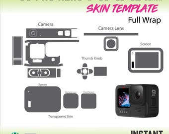 GoPro Hero 9, 10, 11, 12 (2023) cutting template - skin cut template full Go pro