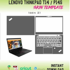 Skin cut template for Lenovo ThinkPad T14 - P14s Gen 2 laptop (Vector) image 1