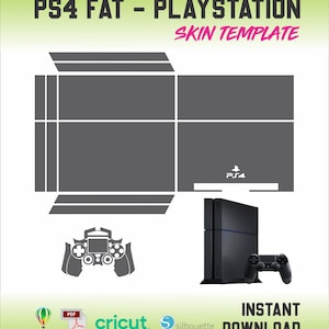 Plantilla dcorte para Playstation 4, skin PS4 fat - con mando completo, archivo vectorial