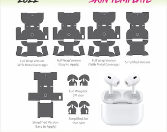 Skin cut Apple AirPods Pro 2 Cutting template svg dxf vector file