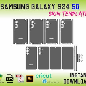 Plantilla de corte piel samsung galaxy s24 5g skin Archivo vectorial troquelada full