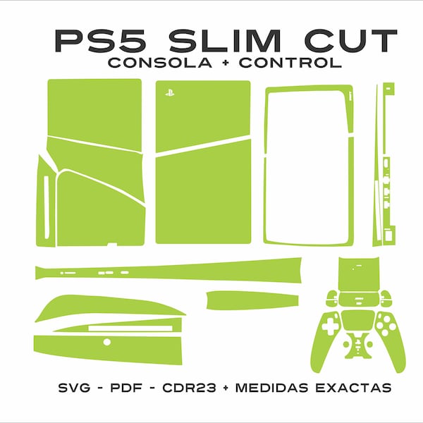 ps5 playstation disco Plantilla de piel Archivo vectorial plantilla piel troquelada