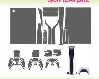 PS5 PlayStation Disc Full Skin Template Vector File Die-Cut Skin Template