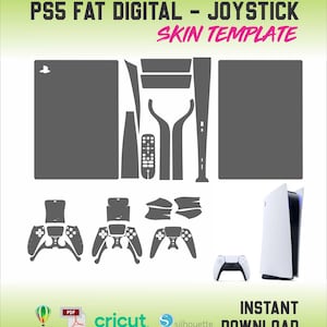 PS5 fat digital cutting template / PlayStation and controller skin template / SVG file Cricut, Silhouette