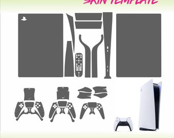 PS5 fat digital cutting template / PlayStation and controller skin template / SVG file Cricut, Silhouette