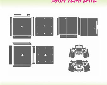 Skin template cut Ps4 Slim - fat - pro + Joystick Cutting template svg