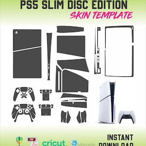 PlayStation PS5 Slim Disc Edition 2023 Skin Cut Template Vector File