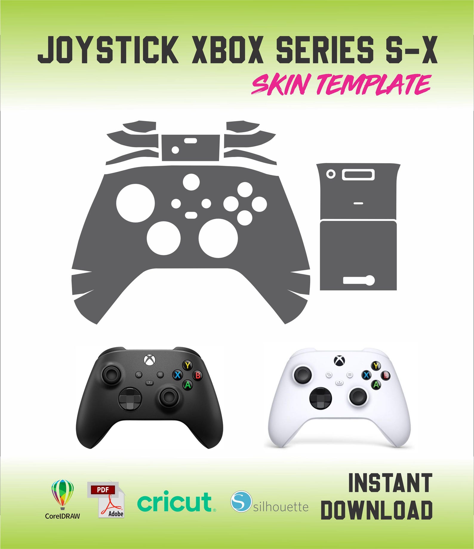 Xbox Series X - S Controller + Joystick Skin Cut Template Vector ...