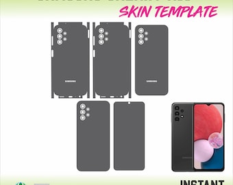 Samsung Galaxy A13 4G mobile phone skin cut template - vector