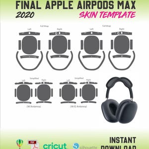 Apple AirPods Max 2020 Skin Cut Mall SVG DXF Vektorfil