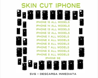 Apple Iphone all models SVG skin template die cut full cut file Cricut, Silhouette Cameo, Graphtec, Roland, Summa