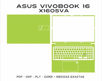 Skin cut cutting template laptop ASUS Vivobook 16 X1605VA Vector
