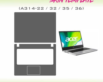 skincut template Acer aspire 3 series A314 14" Laptop template file svg Cricut Silhouette