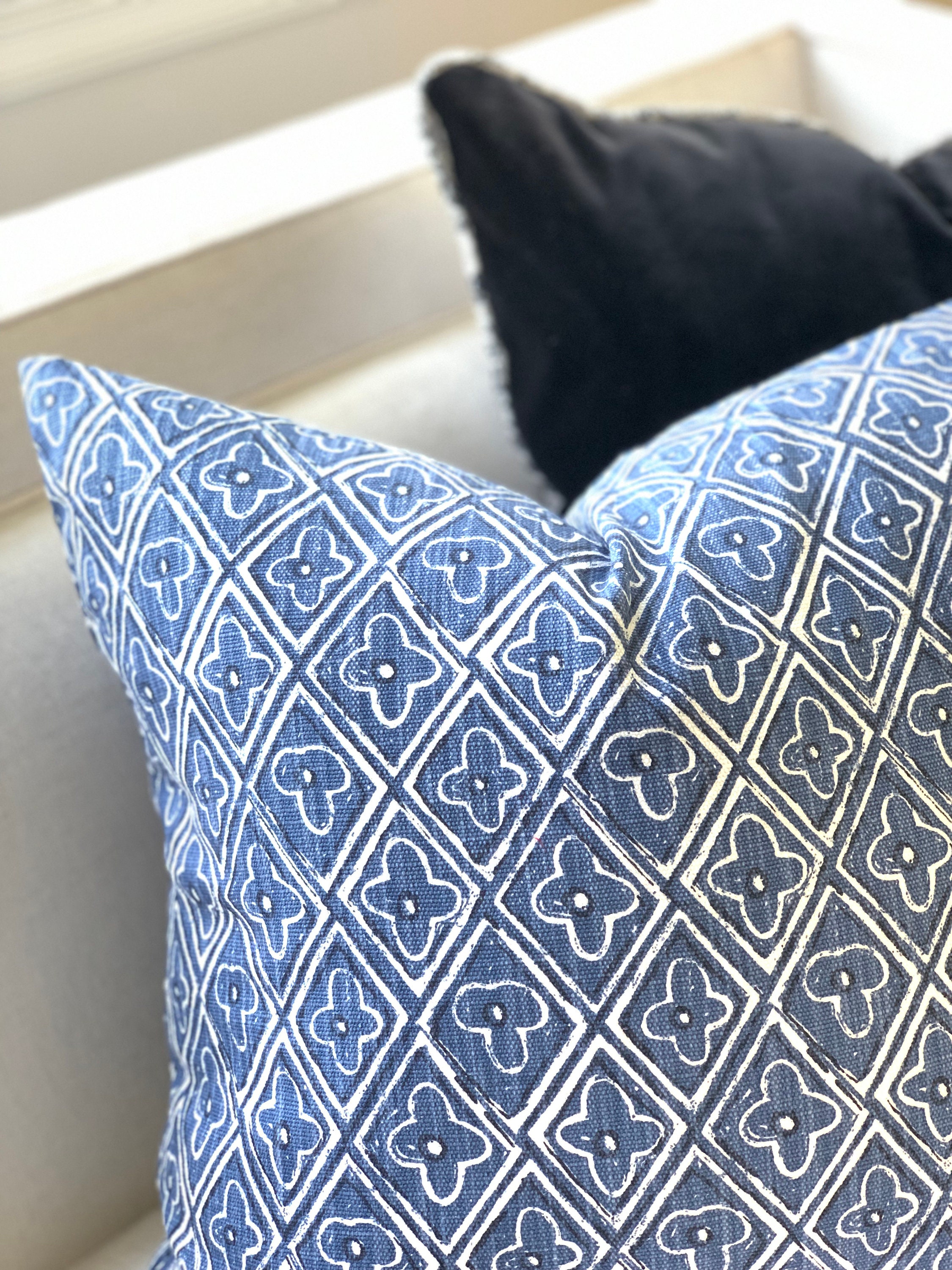 Cobalt blue and white lumbar pillow cover accent pillow toss Etsy