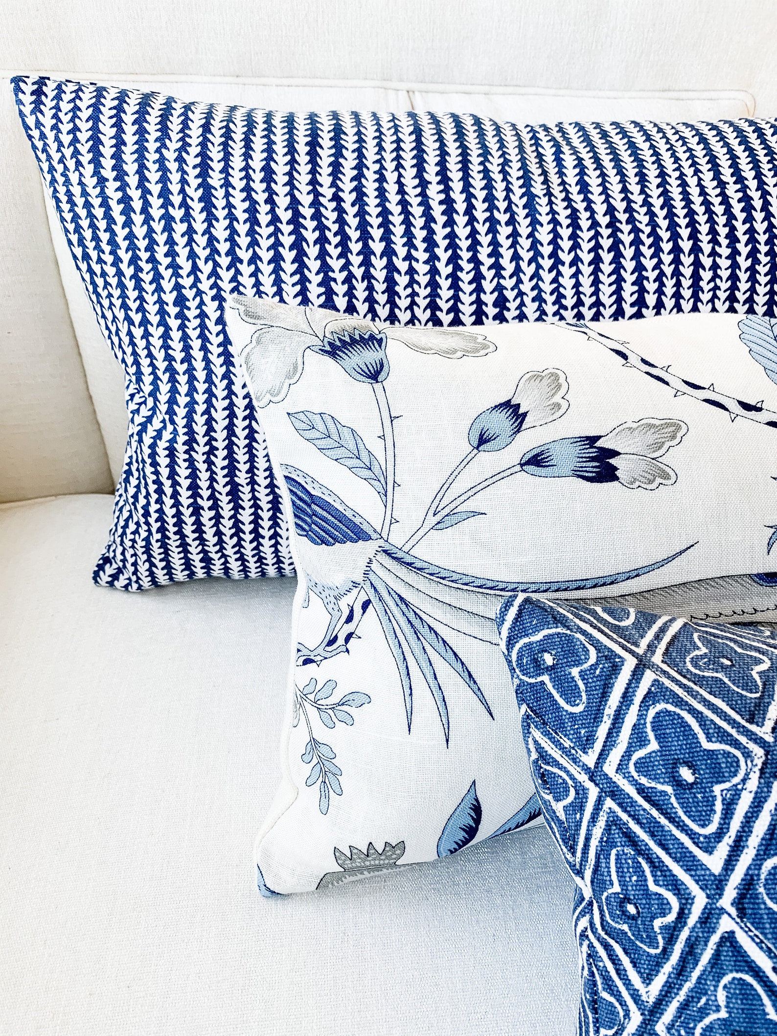Cobalt blue and white lumbar pillow cover accent pillow toss Etsy