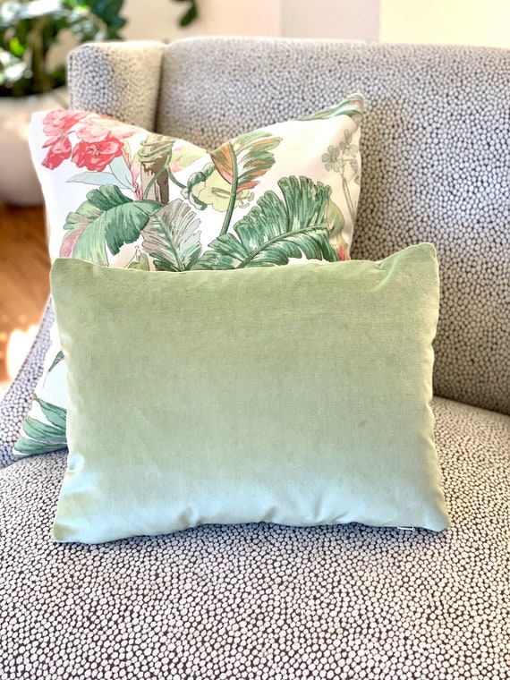 Green Velvet Designer Pillow Cover Willow Green Pillow Schumacher Pillow Cover Accent Pillow Decorative Pillow Throw Pillow Cushion Etsy