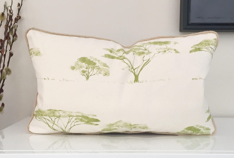 Mally Skok Designer Lumbar Pillow Cover With Decorative Trim Etsy