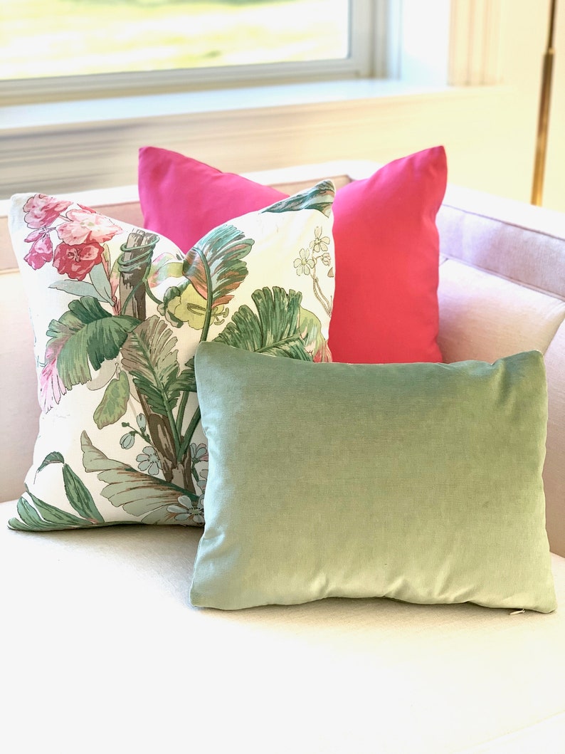 Green Velvet Designer Pillow Cover Willow Green Pillow Etsy