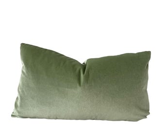 Green Velvet Pillow Cover: Schumacher Designer Accent Cushion