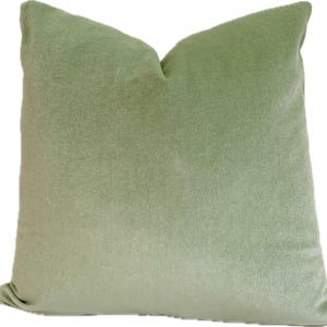 Green Velvet Pillow Cover: Schumacher Designer Accent Cushion