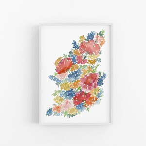 Bright Spring Blooms Watercolor Floral Art Print / Watercolor Floral Art Print / Hand Painted Wall Art / Watercolor Floral Wall Art