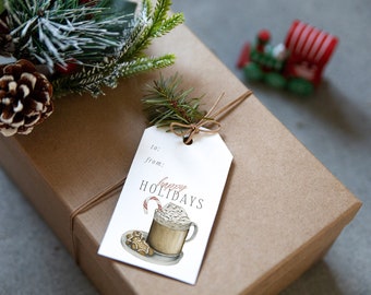 Holiday Gift Tags | Watercolor Christmas Gift Tags | Christmas Gift Tags | Party Tags | Christmas Present Gift Tags | Gift Tag Set
