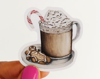 Watercolor Coffee Sticker / Coffee Vinyl Sticker / Watercolor Sticker / Removable Waterproof Sticker / Drink Sticker / Laptop Sticker