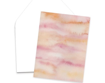 Soft Pink Sky Abstract Watercolor Greeting Card / Abstract Painting / Blank Greeting Cards / Abstract Watercolor Card / Abstract Art