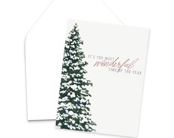 Watercolor Christmas Greeting Card / Watercolor Christmas Tree Painting / Blank Greeting Cards / Watercolor Christmas Card / Christmas Cards